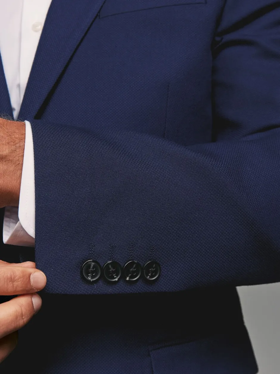 Blazers En Business-Jasjes|Pakken*Next - Tailored fit - Kostuum met textuur: colbert Helderblauw