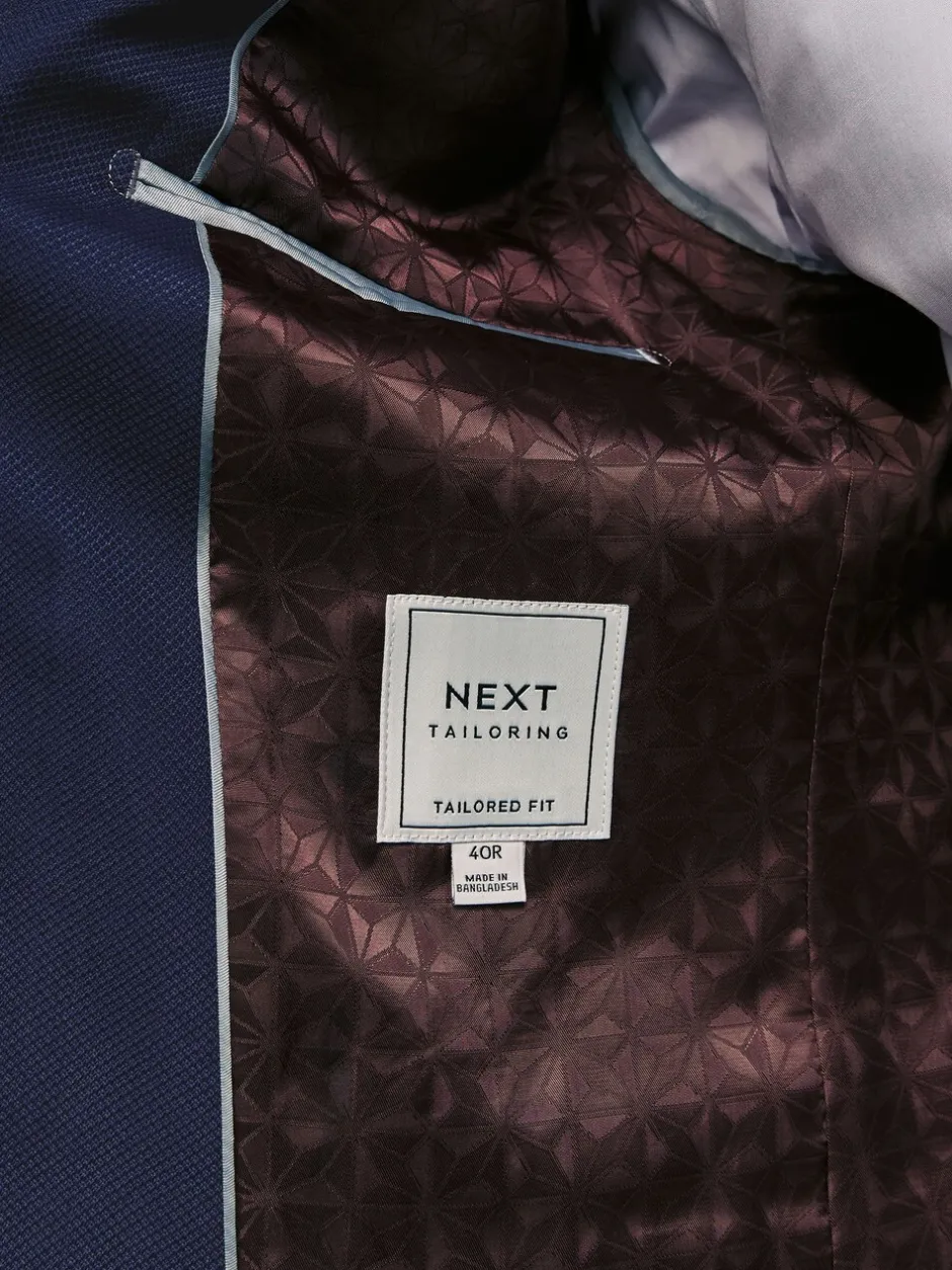 Blazers En Business-Jasjes|Pakken*Next - Tailored fit - Kostuum met textuur: colbert Helderblauw