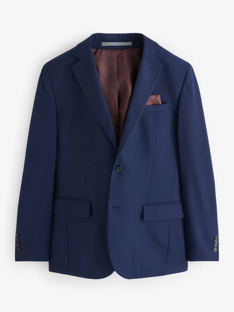 Blazers En Business-Jasjes|Pakken*Next - Tailored fit - Kostuum met textuur: colbert Helderblauw