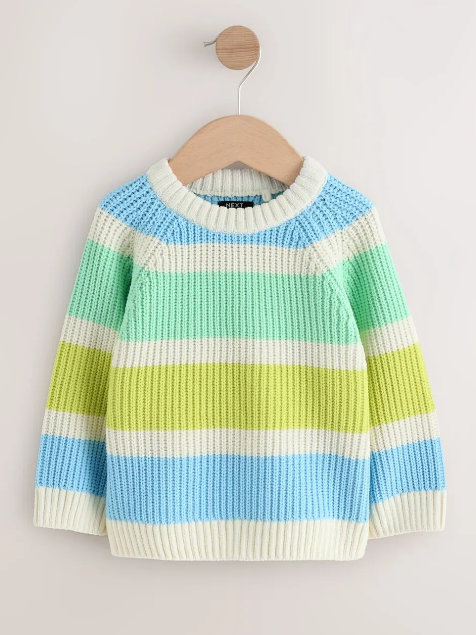 Truien En Breisels|Next - Chenille Knitted Crew Neck Jumper (3mths-7yrs) Heldere streep