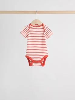 Rompertjes En Hemdjes|Rompertjes En Hemdjes*Next Heldere streep - Set van 5 babyrompertjes met korte mouwen