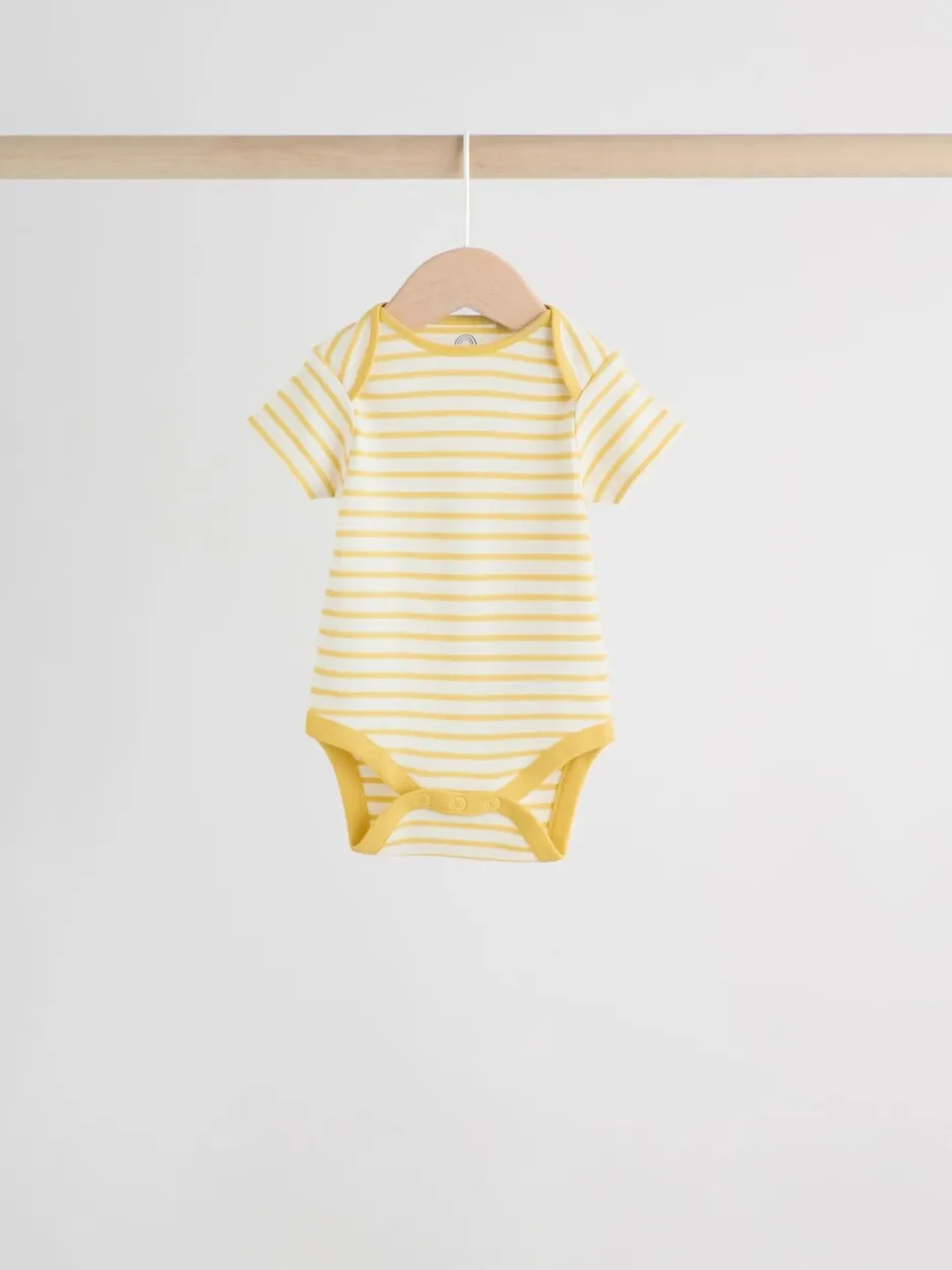 Rompertjes En Hemdjes|Rompertjes En Hemdjes*Next Heldere streep - Set van 5 babyrompertjes met korte mouwen
