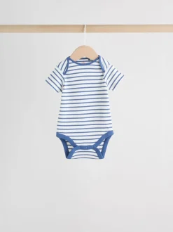Rompertjes En Hemdjes|Rompertjes En Hemdjes*Next Heldere streep - Set van 5 babyrompertjes met korte mouwen