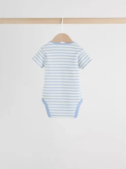Rompertjes En Hemdjes|Rompertjes En Hemdjes*Next Heldere streep - Set van 5 babyrompertjes met korte mouwen