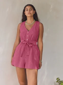 Jumpsuits En Playsuits*Next Helderoze/rood - Belted Summer Playsuit