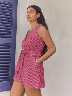Jumpsuits En Playsuits*Next Helderoze/rood - Belted Summer Playsuit