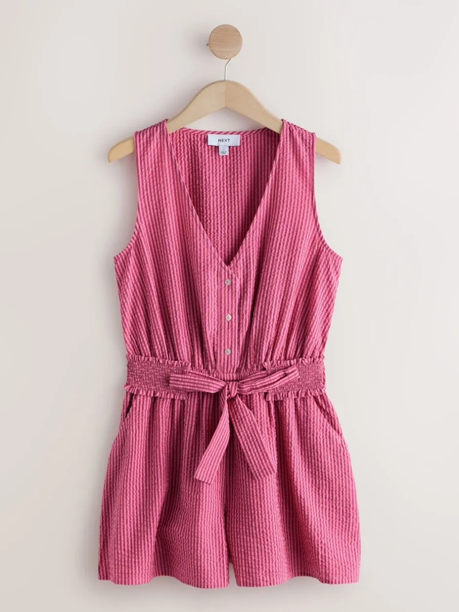 Jumpsuits En Playsuits*Next Helderoze/rood - Belted Summer Playsuit