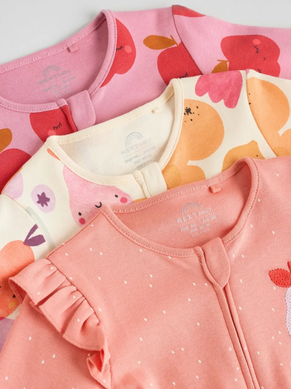 Babypakjes En Babypyjama's*Next Herfstfruit - 2-weg slaappakjes met ritssluiting, set van 3 (0-2jr)