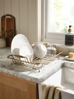 Keukenaccessoires|Next Hertford Dish Drainer Antiek-goudkleurig