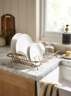 Keukenaccessoires|Next Hertford Dish Drainer Antiek-goudkleurig