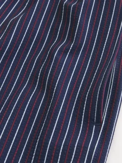 Badkleding*Hollister Blue Seersucker Stripe Swim Shorts