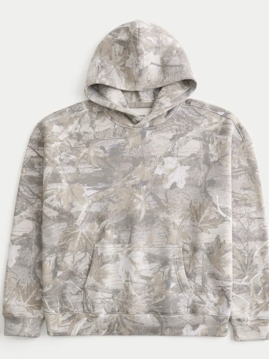 Sweaters En Hoody´S|Sweaters En Hoody´S|Hollister Grey Boxy Camo Print Logo Hoodie