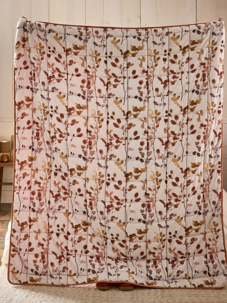Kussentjes En Plaids|Kussentjes En Plaids|Next Honesty Floral Print Reversible Bedspread Oranje