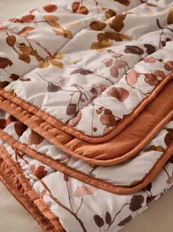 Kussentjes En Plaids|Kussentjes En Plaids|Next Honesty Floral Print Reversible Bedspread Oranje