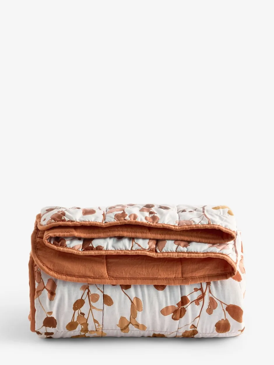 Kussentjes En Plaids|Kussentjes En Plaids|Next Honesty Floral Print Reversible Bedspread Oranje