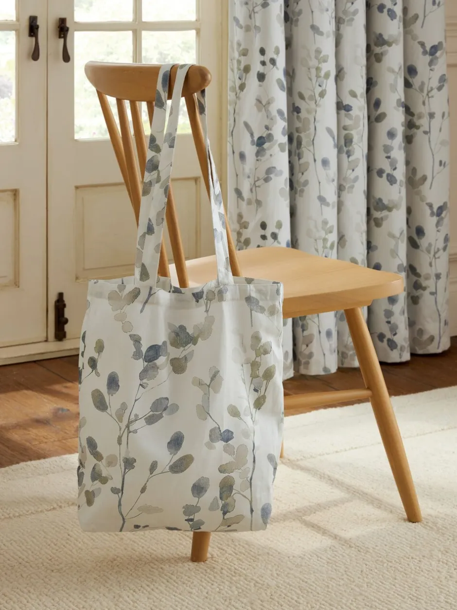 Gordijnen|Gordijnen|Next Honesty Leaf Floral Print Blackout/Thermal Eyelet Curtains Naturel/blauw