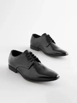 Schoenen|Formele Schoenen|Next Hoogglans zwart - Derbyschoenen met veter