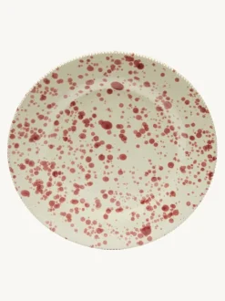 Eetservies En Pastaschalen*Hot Pottery 12 Piece Splatter Signature Dinner Set Cranberry