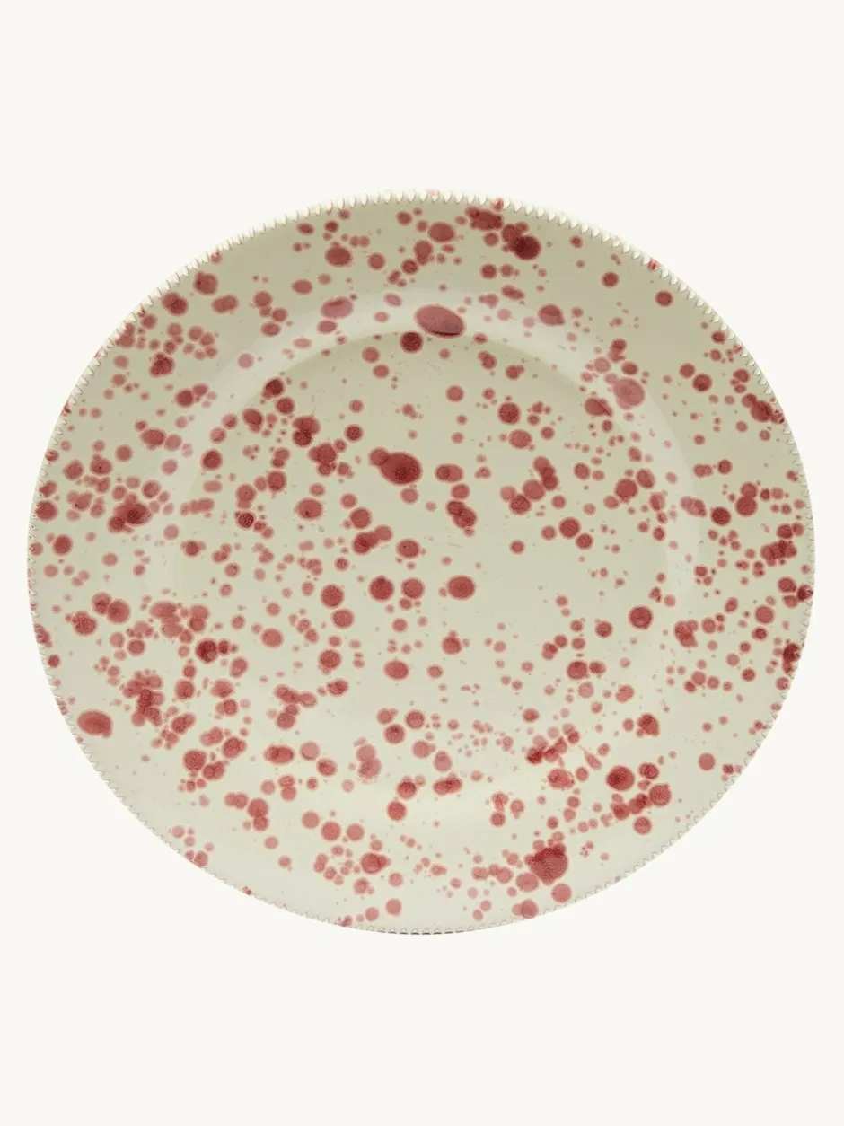 Eetservies En Pastaschalen*Hot Pottery 12 Piece Splatter Signature Dinner Set Cranberry