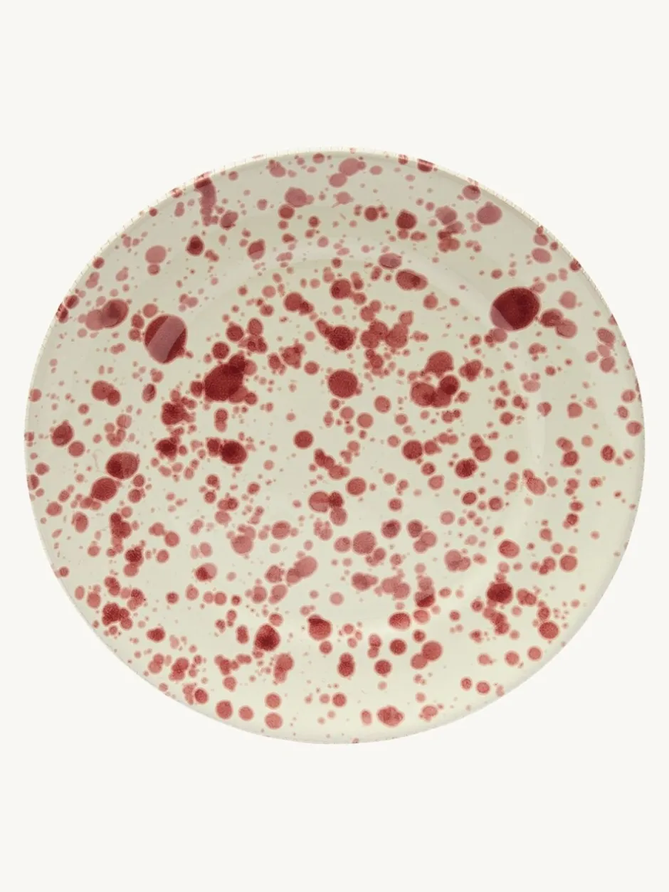 Eetservies En Pastaschalen*Hot Pottery 12 Piece Splatter Signature Dinner Set Cranberry