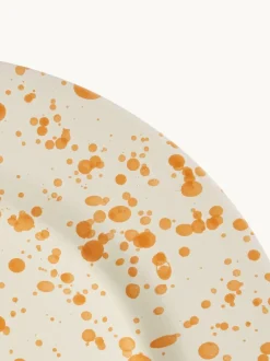 Eetservies En Pastaschalen|Hot Pottery Set of 4 Splatter Side Plates Donkeroranje
