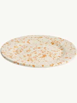 Eetservies En Pastaschalen|Hot Pottery Set of 4 Splatter Side Plates Donkeroranje