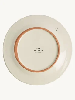 Eetservies En Pastaschalen|Hot Pottery Set of 4 Splatter Side Plates Donkeroranje