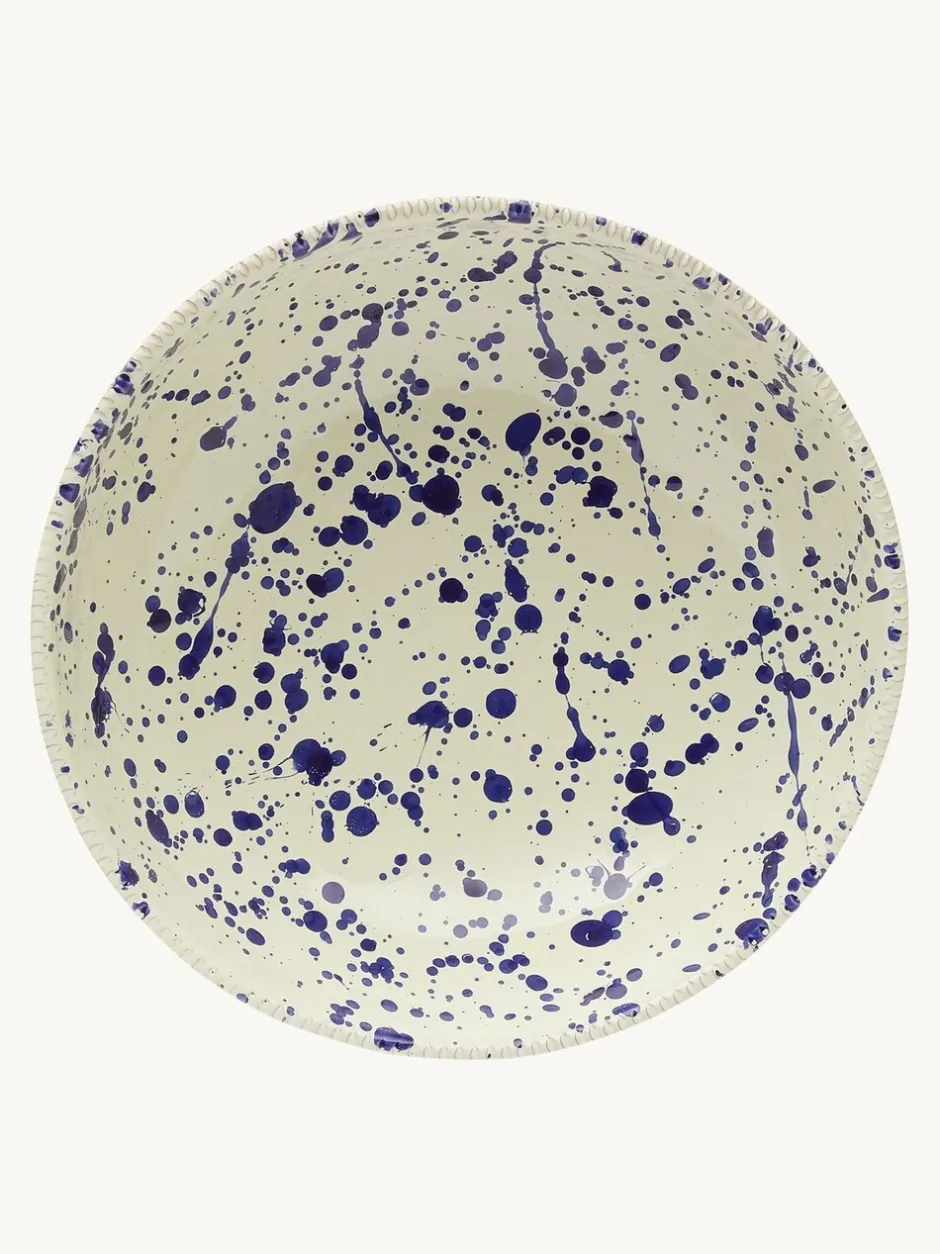 Eetservies En Pastaschalen|Hot Pottery Set of 4 Splatter Pasta Bowls Bosbessen