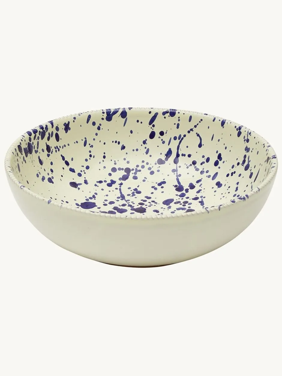 Eetservies En Pastaschalen|Hot Pottery Set of 4 Splatter Pasta Bowls Bosbessen
