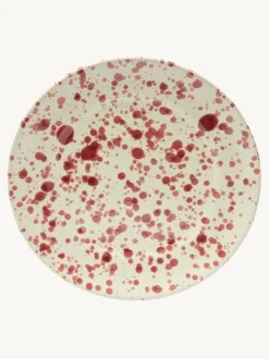 Eetservies En Pastaschalen*Hot Pottery Set of 4 Splatter Dinner Plates Cranberry