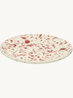 Eetservies En Pastaschalen*Hot Pottery Set of 4 Splatter Dinner Plates Cranberry