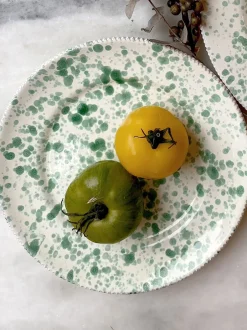 Eetservies En Pastaschalen|Hot Pottery Set of 4 Splatter Side Plates Pistachio