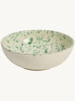 Eetservies En Pastaschalen*Hot Pottery Set of 4 Splatter Pasta Bowls Pistachio