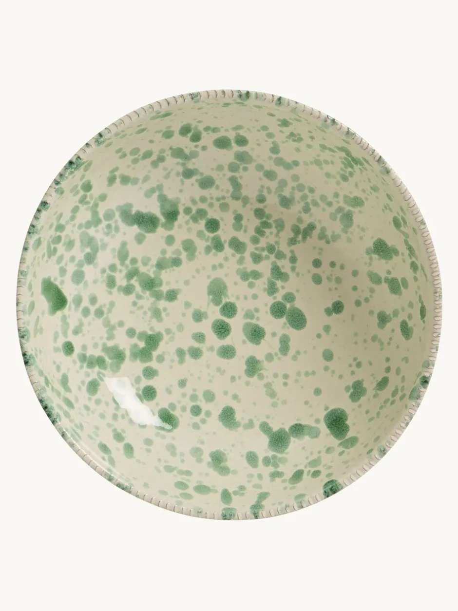 Eetservies En Pastaschalen*Hot Pottery Set of 4 Splatter Pasta Bowls Pistachio