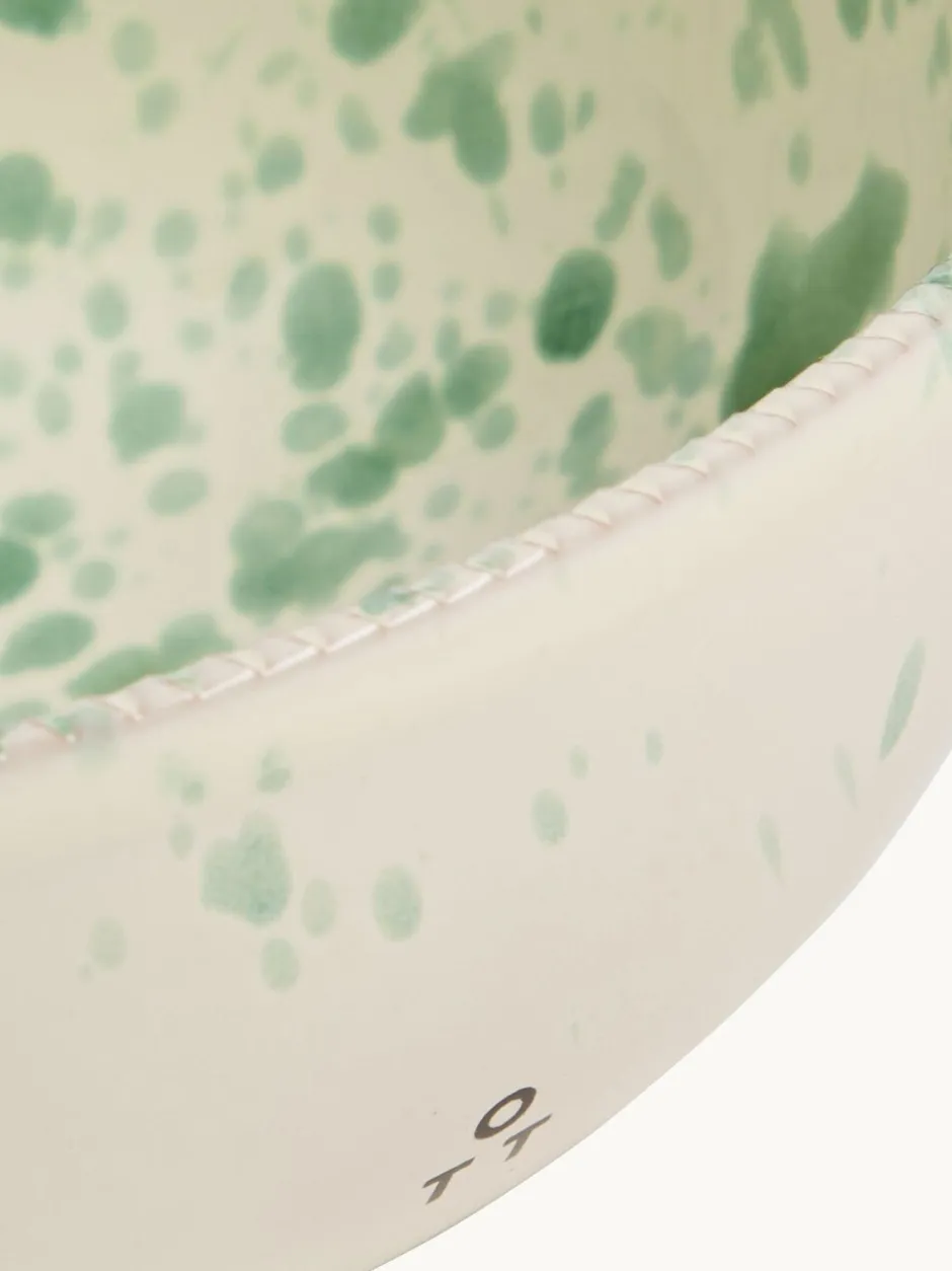 Eetservies En Pastaschalen*Hot Pottery Set of 4 Splatter Pasta Bowls Pistachio