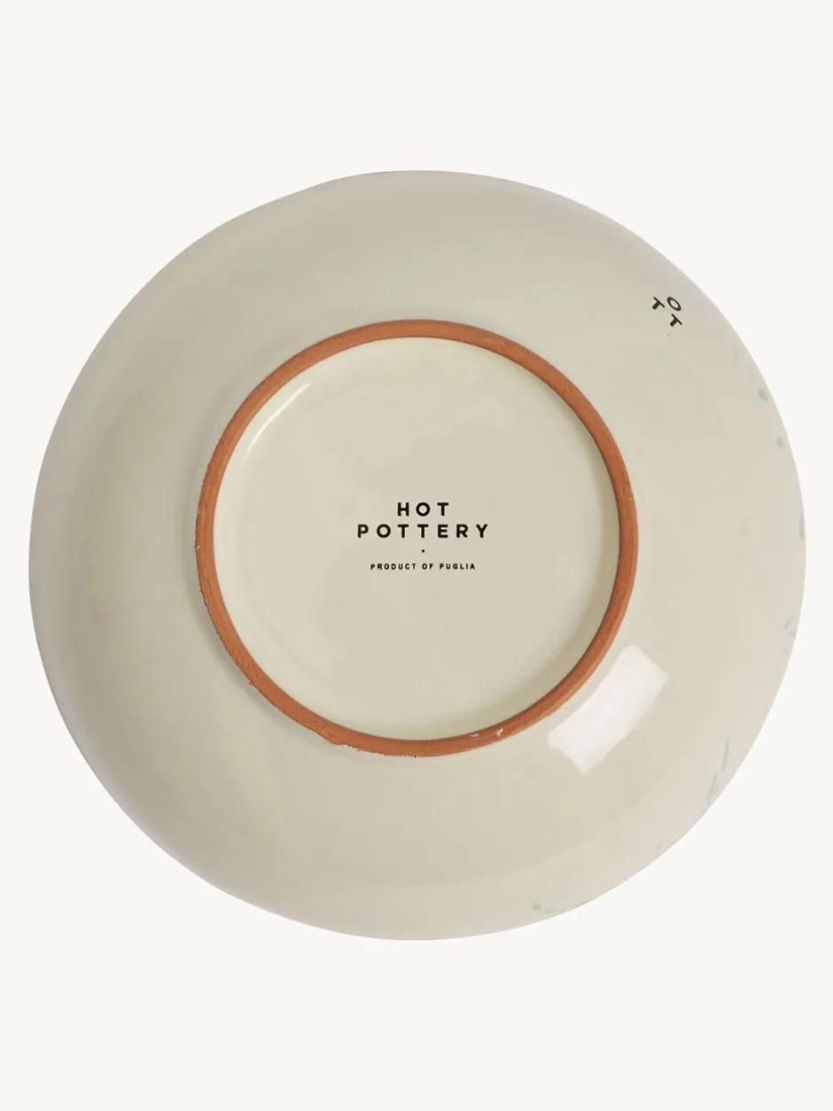 Eetservies En Pastaschalen*Hot Pottery Set of 4 Splatter Pasta Bowls Pistachio