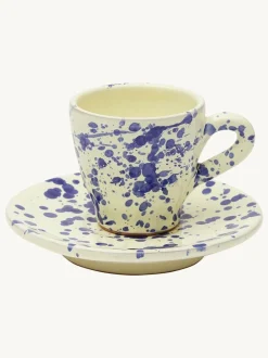 Mokken En Koppen*Hot Pottery Set of 4 Splatter Espresso Set Bosbessen