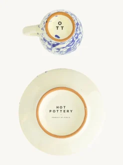 Mokken En Koppen*Hot Pottery Set of 4 Splatter Espresso Set Bosbessen
