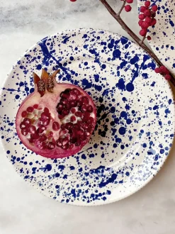 Eetservies En Pastaschalen*Hot Pottery Set of 4 Splatter Side Plates Bosbessen