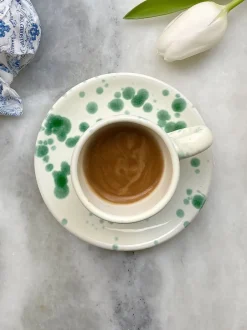 Mokken En Koppen*Hot Pottery Set of 4 Splatter Espresso Set Pistachio