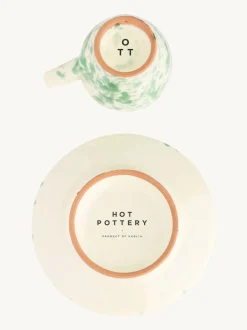 Mokken En Koppen*Hot Pottery Set of 4 Splatter Espresso Set Pistachio