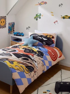 Beddengoedsets En Dekbedovertrekken|Next Hot Wheels omkeerbare polykatoenen dekbedovertrek- en kussensloopset voor eenpersoonsbed