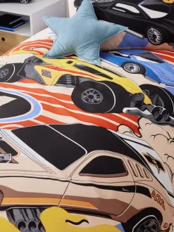 Beddengoedsets En Dekbedovertrekken|Next Hot Wheels omkeerbare polykatoenen dekbedovertrek- en kussensloopset voor eenpersoonsbed