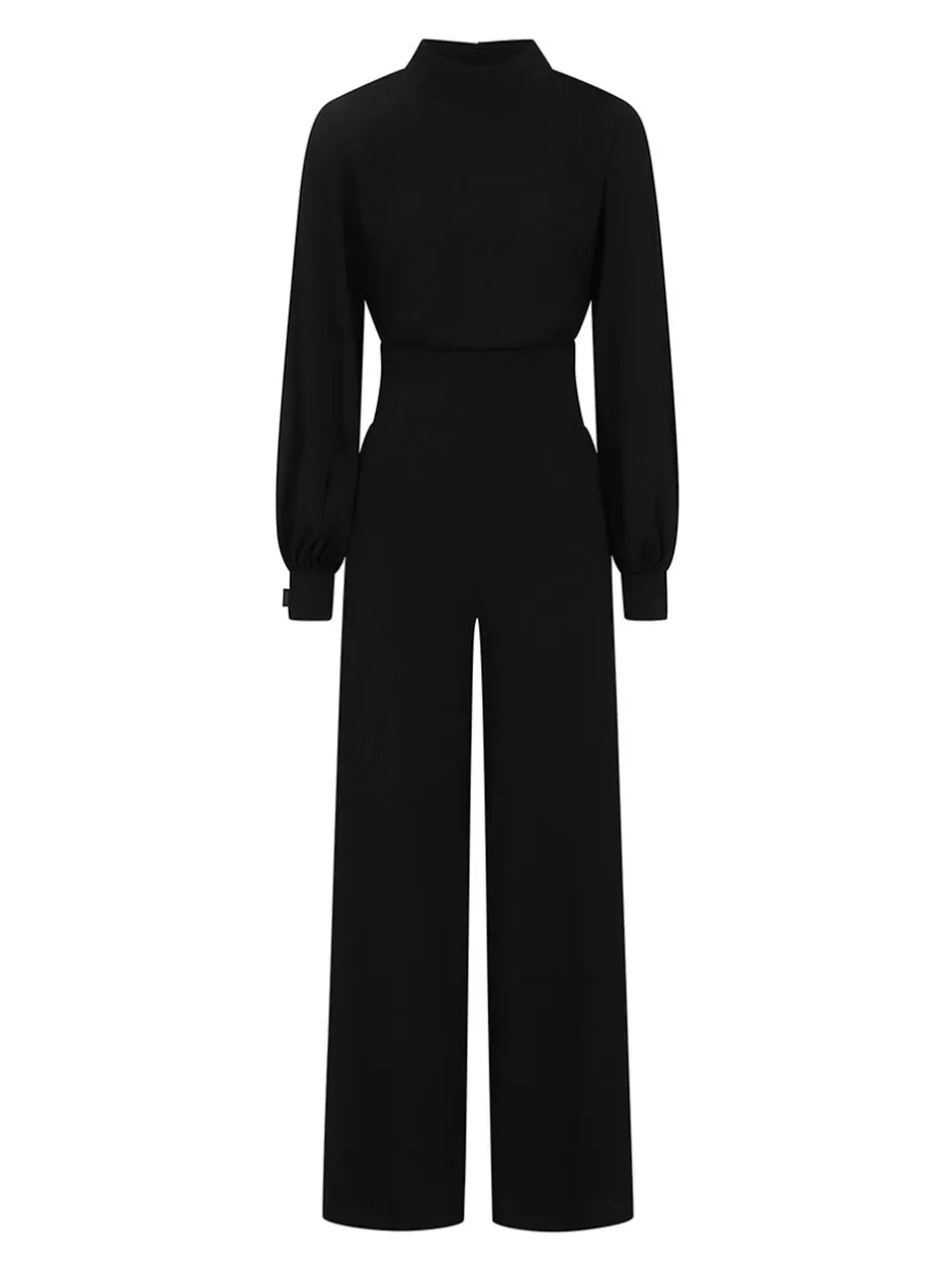 Jumpsuits En Playsuits|Hot Squash HotSquash jumpsuit met wijde pijpen en blousonmouwen