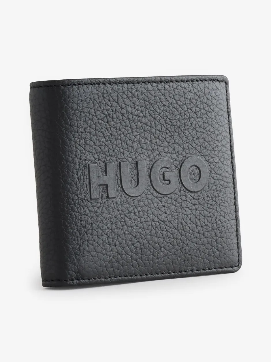 Portemonnees|HUGO Logo Leather Wallet Coin Pocket