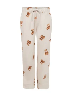 Pyjama's|Loungewear*Hunkemoller Grey Flannel Straight Bear Joggers