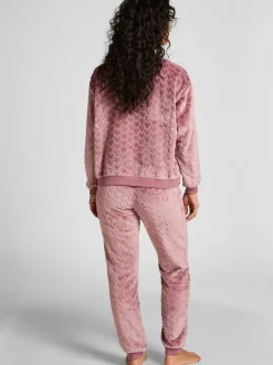 Pyjama's|Hunkemoller Purple Fleece Heart Pyjamas Set