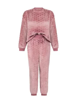 Pyjama's|Hunkemoller Purple Fleece Heart Pyjamas Set