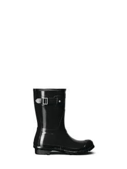 Laarzen*Hunter Womens Original Short Gloss Black Wellies