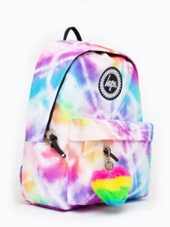 Tassen|Hype . Girls Pink Rainbow Heart Tie Dye Iconic Backpack